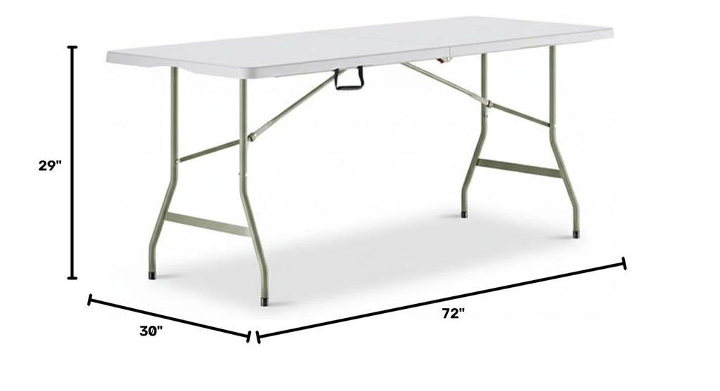 Set of 5 White Plastic Bi-Folding Rectangular Event Tables B615