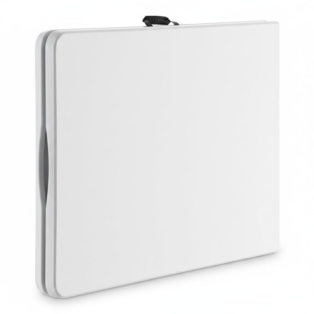 Set of 5 White Plastic Bi-Folding Rectangular Event Tables B615