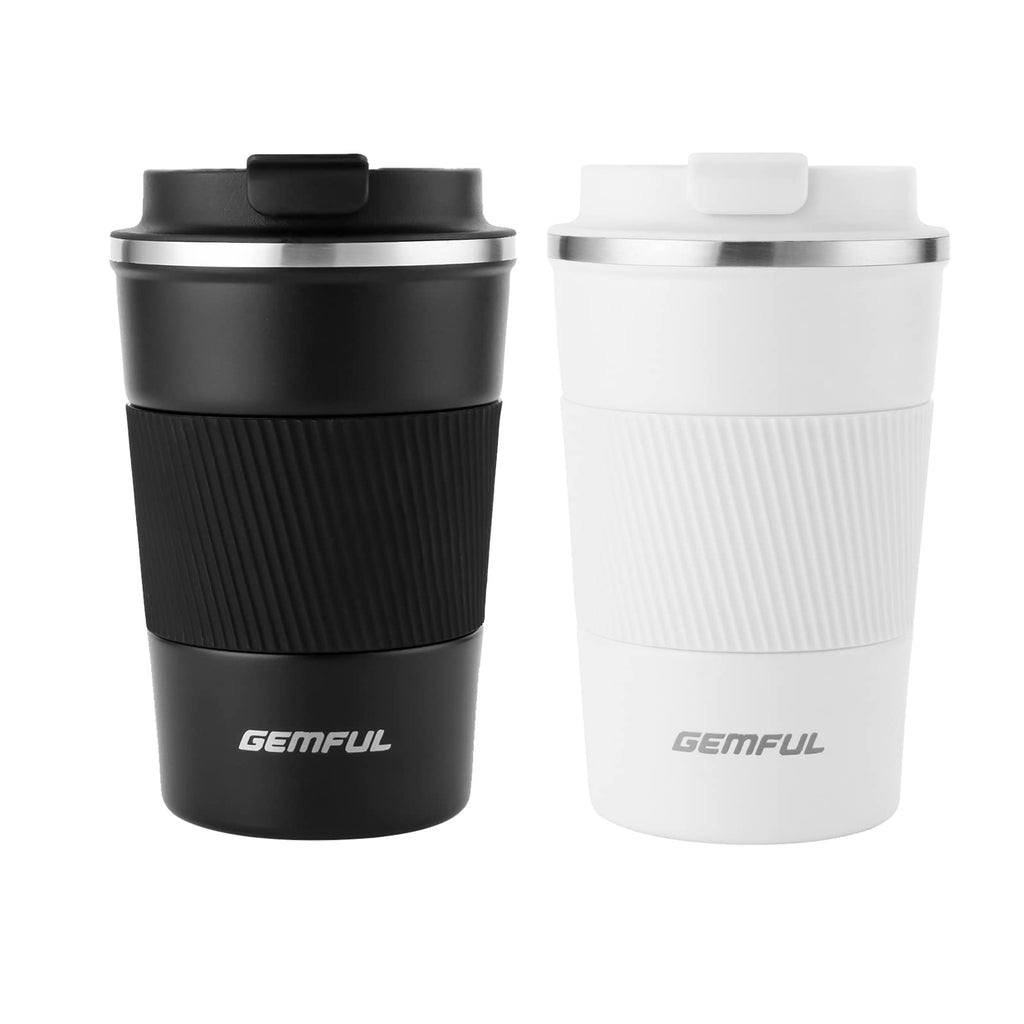 13oz Insulated Stainless Steel Travel Coffee Mugs Set (2 Pack) B924424