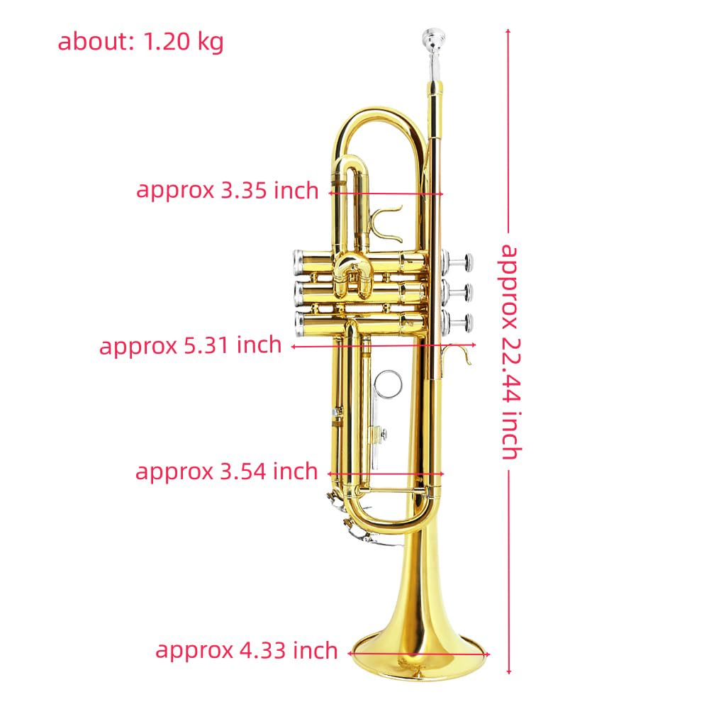Standard Trumpet Set with Carrying Case 7C Mouthpiece Brass Z360