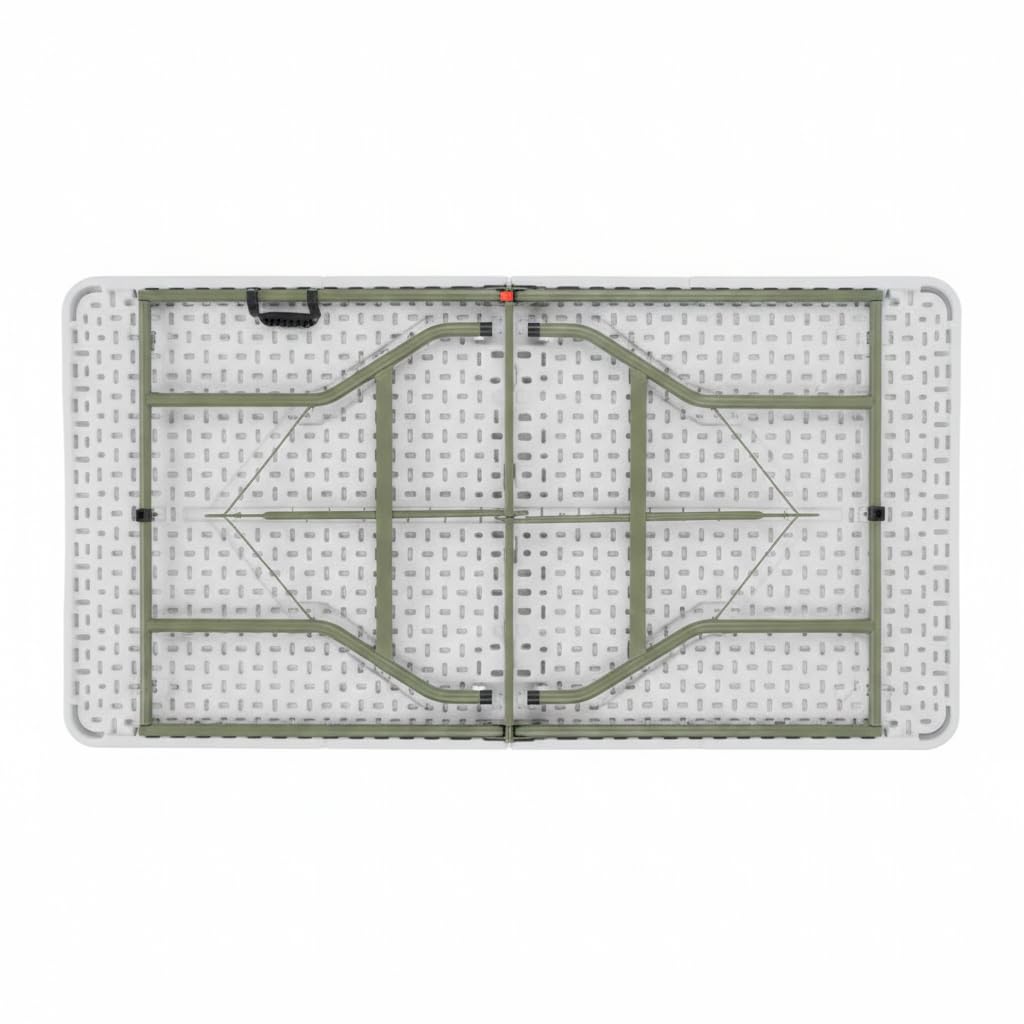 Set of 5 White Plastic Bi-Folding Rectangular Event Tables B615