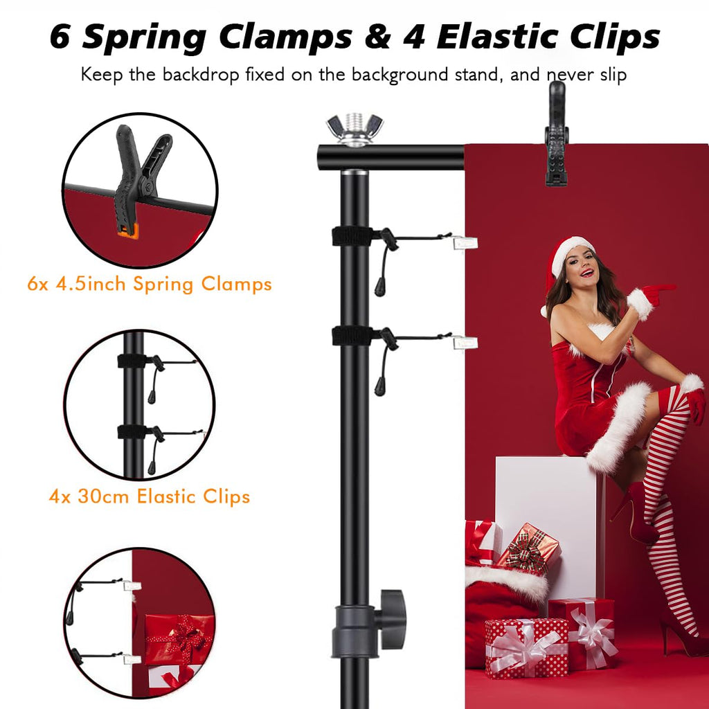 8.5 x 10ft Adjustable Backdrop Stand Support Kit with Sandbag, Clamp and Carry Bag I38970