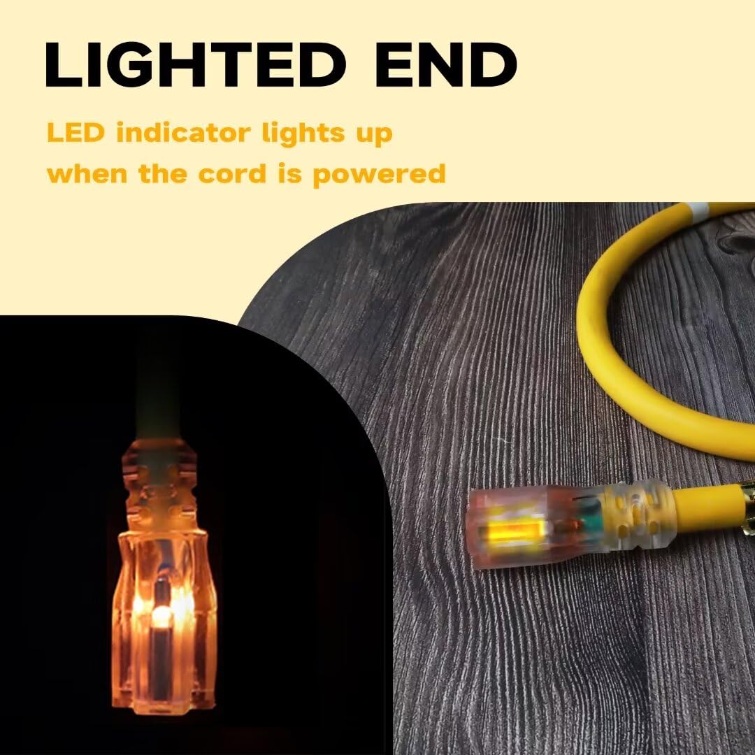 12 Gauge 10 FT Lighted End Outdoor Extension Cord F833632