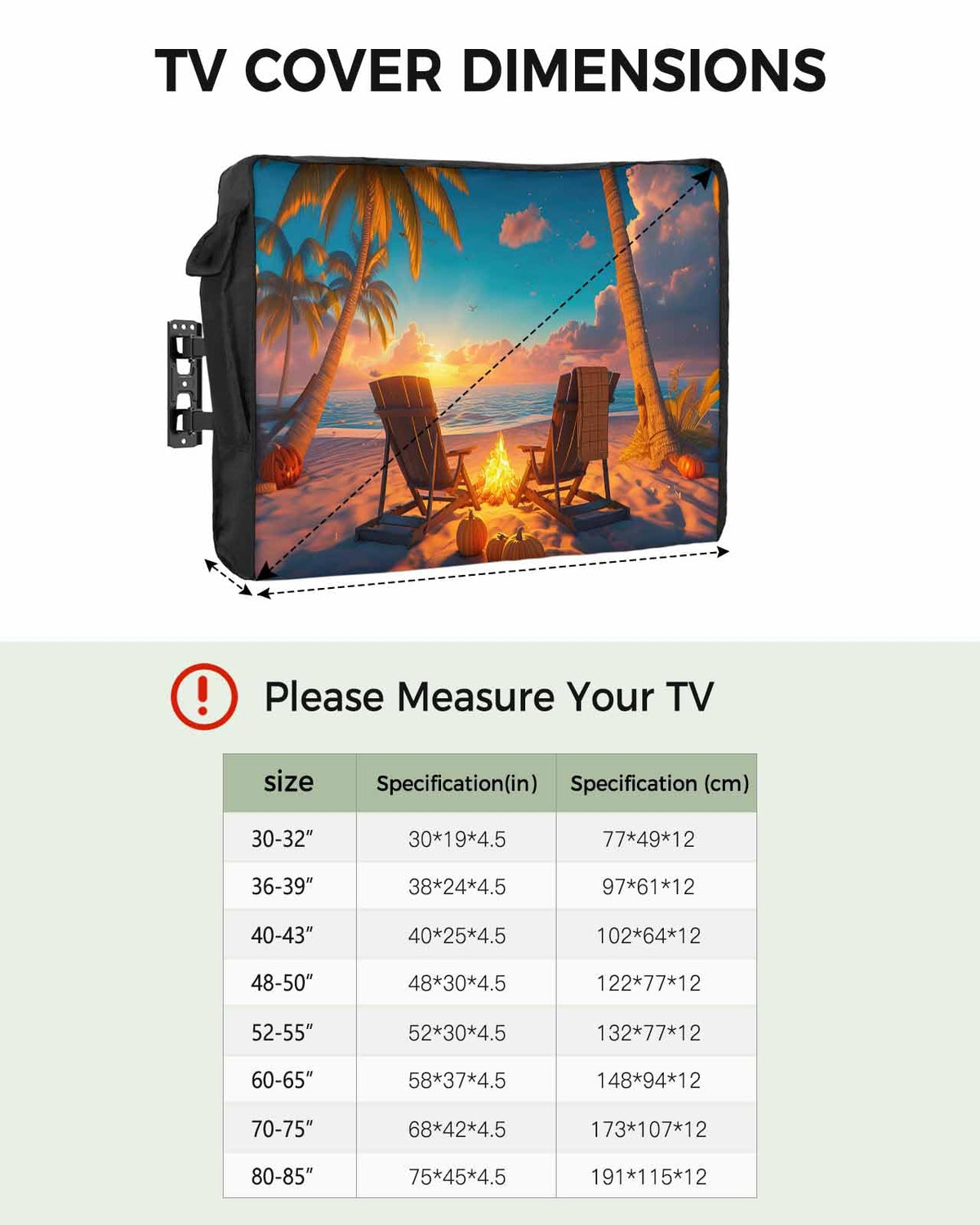 Waterproof Weatherproof Outdoor TV Cover for 30 to 32 Inch Flat Screen F832835