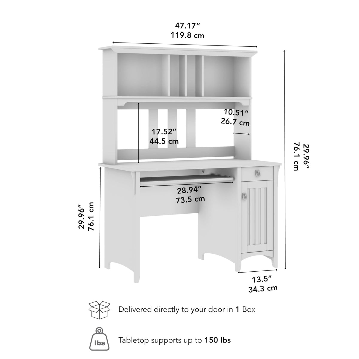 Small Computer Desk with Hutch N976