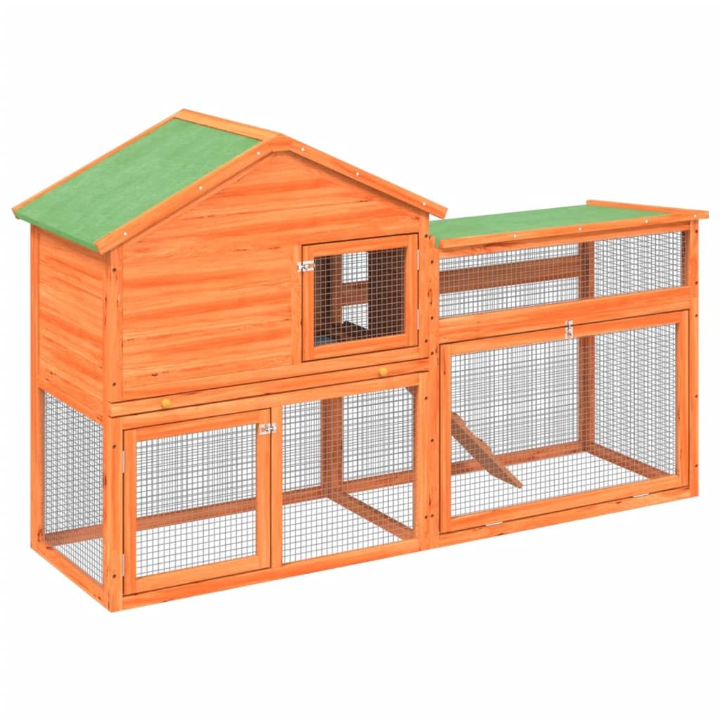 2-Tier Wooden Rabbit Hutch Small Animal Cage K922