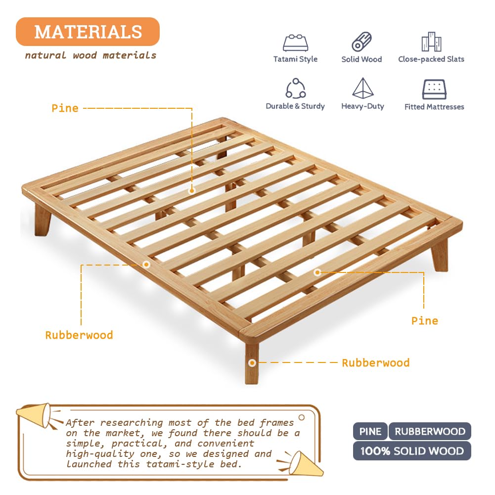 California-King Wood Platform Bed Frame Z77631
