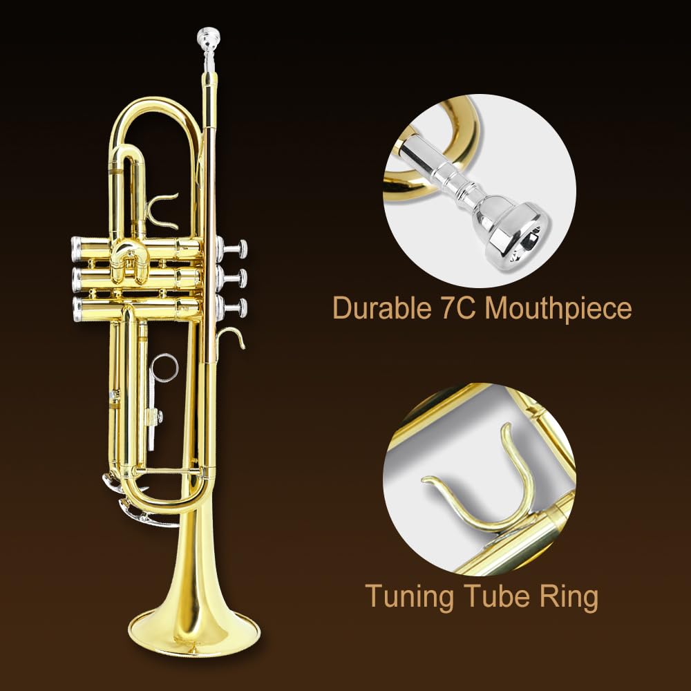 Standard Trumpet Set with Carrying Case 7C Mouthpiece Brass Z360