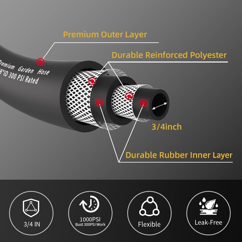 50FT Heavy Duty Rubber Garden Hose X248331