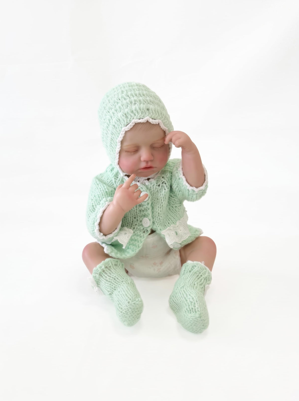 20-Inch Sleeping Reborn Baby Doll with Knitted Hat J599103