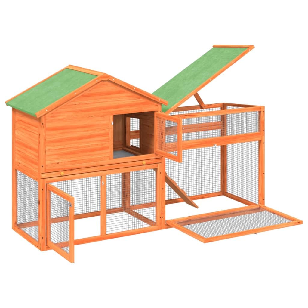 2-Tier Wooden Rabbit Hutch Small Animal Cage K922