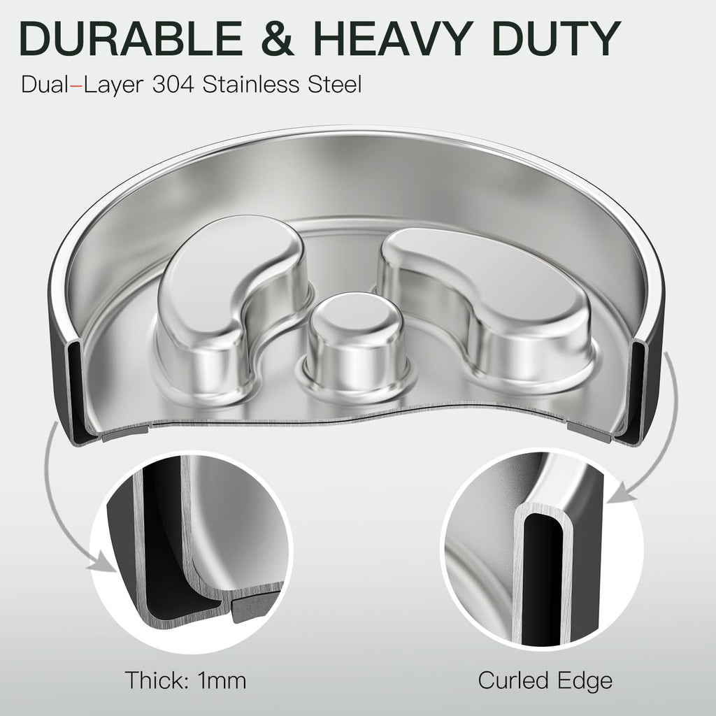 Slow Feeder Dog Bowl 304 Stainless Steel Non-Slip N7137