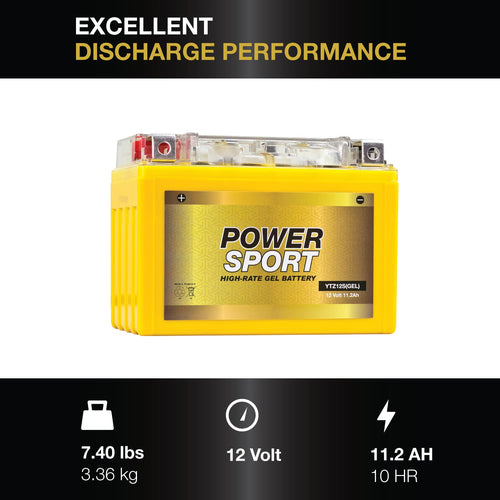 12V 11.2Ah 200 CCA GEL Motorcycle Battery with Nut & Bolt Terminals B794495