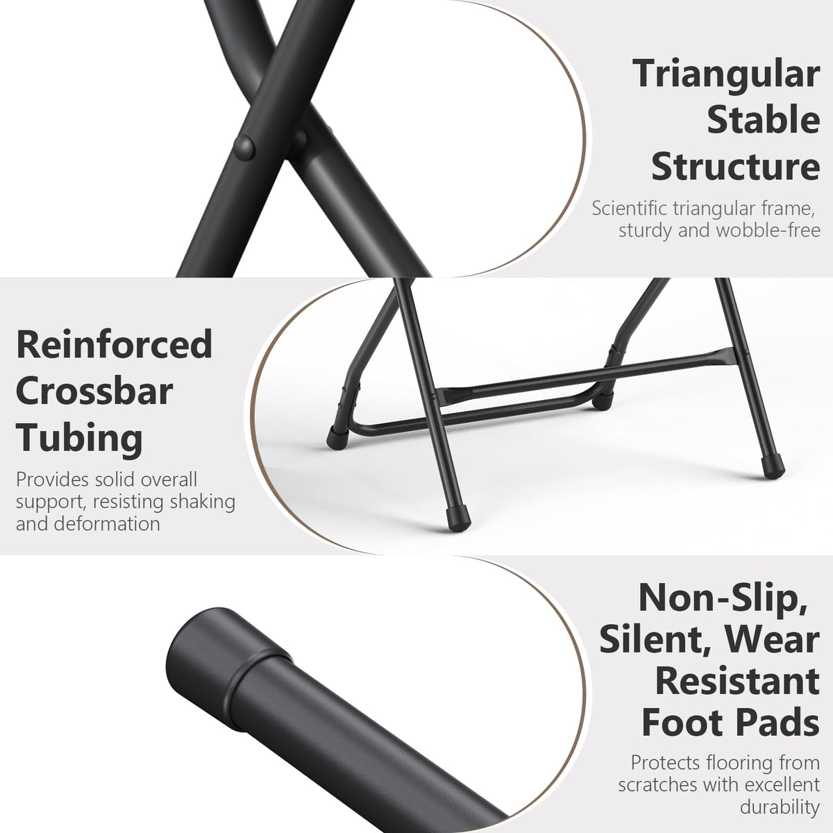 10 Pack Lightweight Stackable Plastic Folding Chairs with Steel Frame U45267