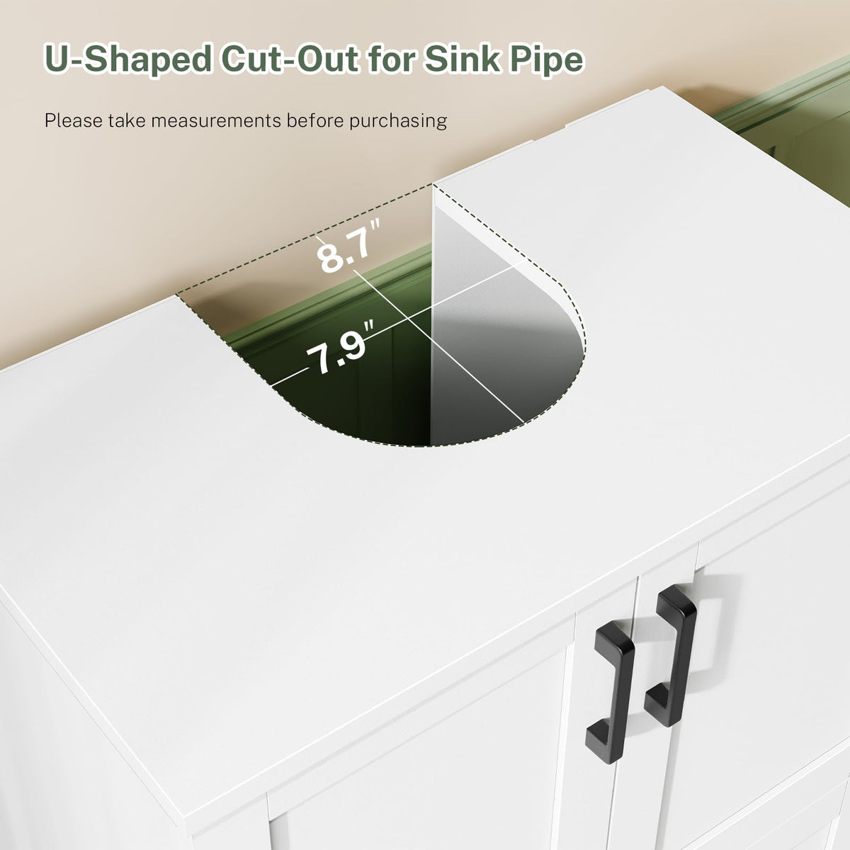 24" Pedestal Sink Storage Cabinet with 2 Doors & 1 Drawer P242