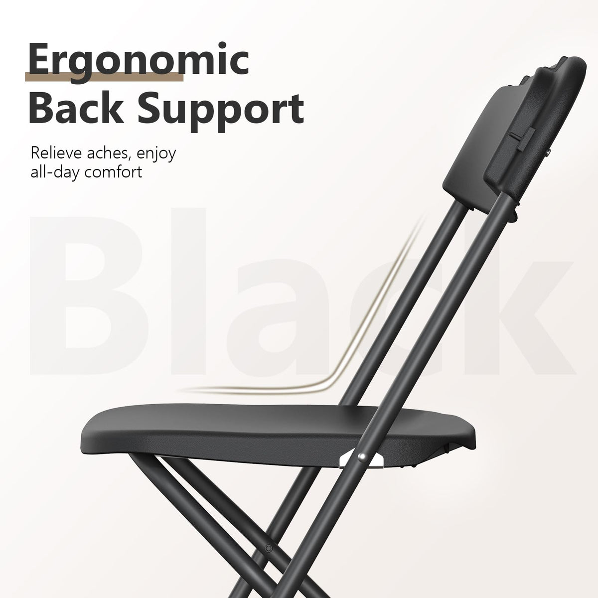 10 Pack Lightweight Stackable Plastic Folding Chairs with Steel Frame U45267