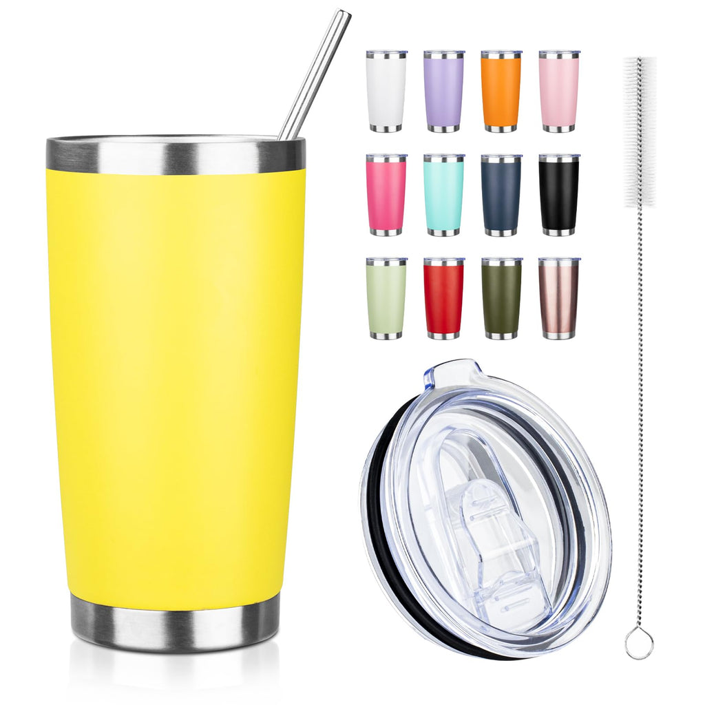 20oz Stainless Steel Vacuum Insulated Tumbler with Straw E7752