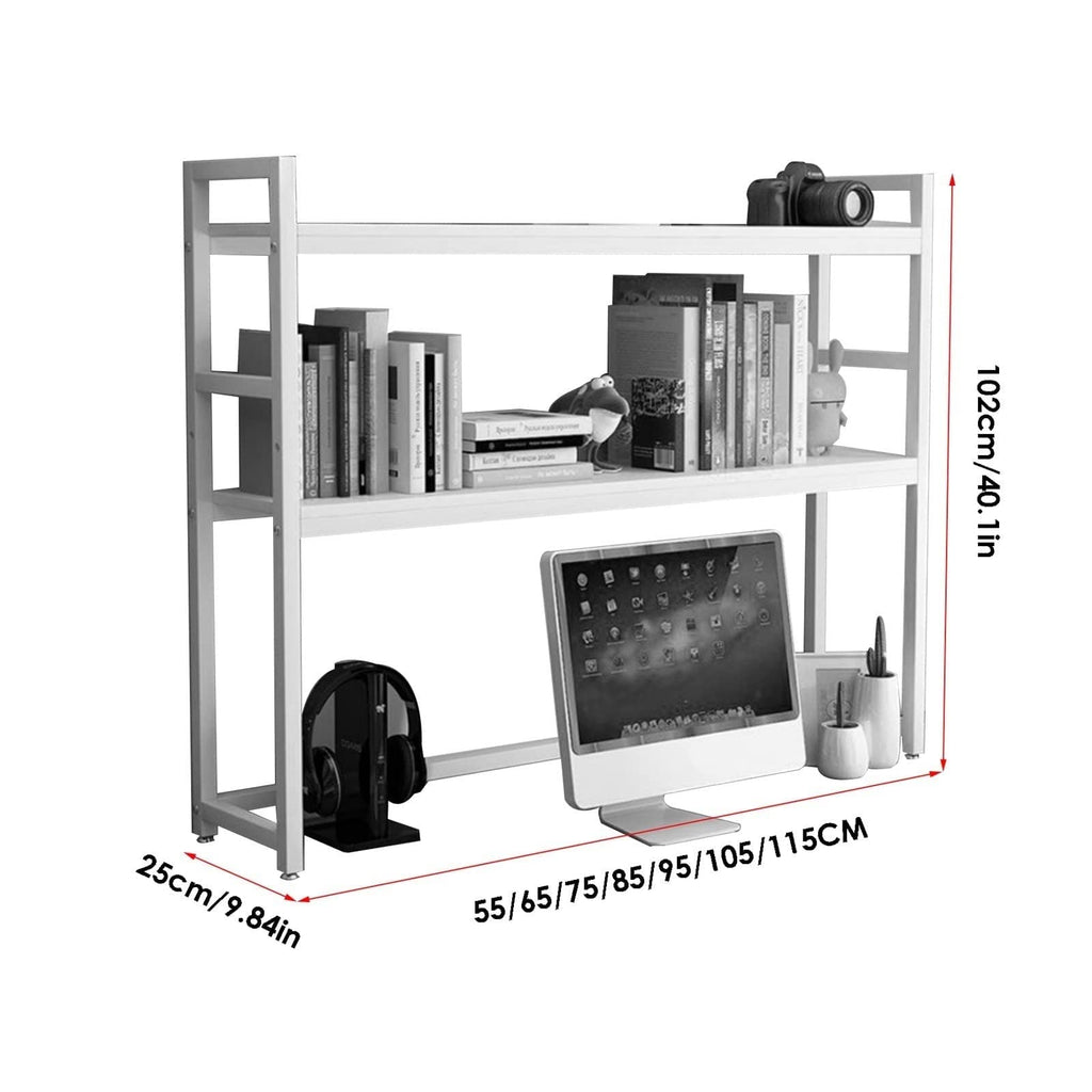 White Adjustable Metal Desktop Bookshelf M389