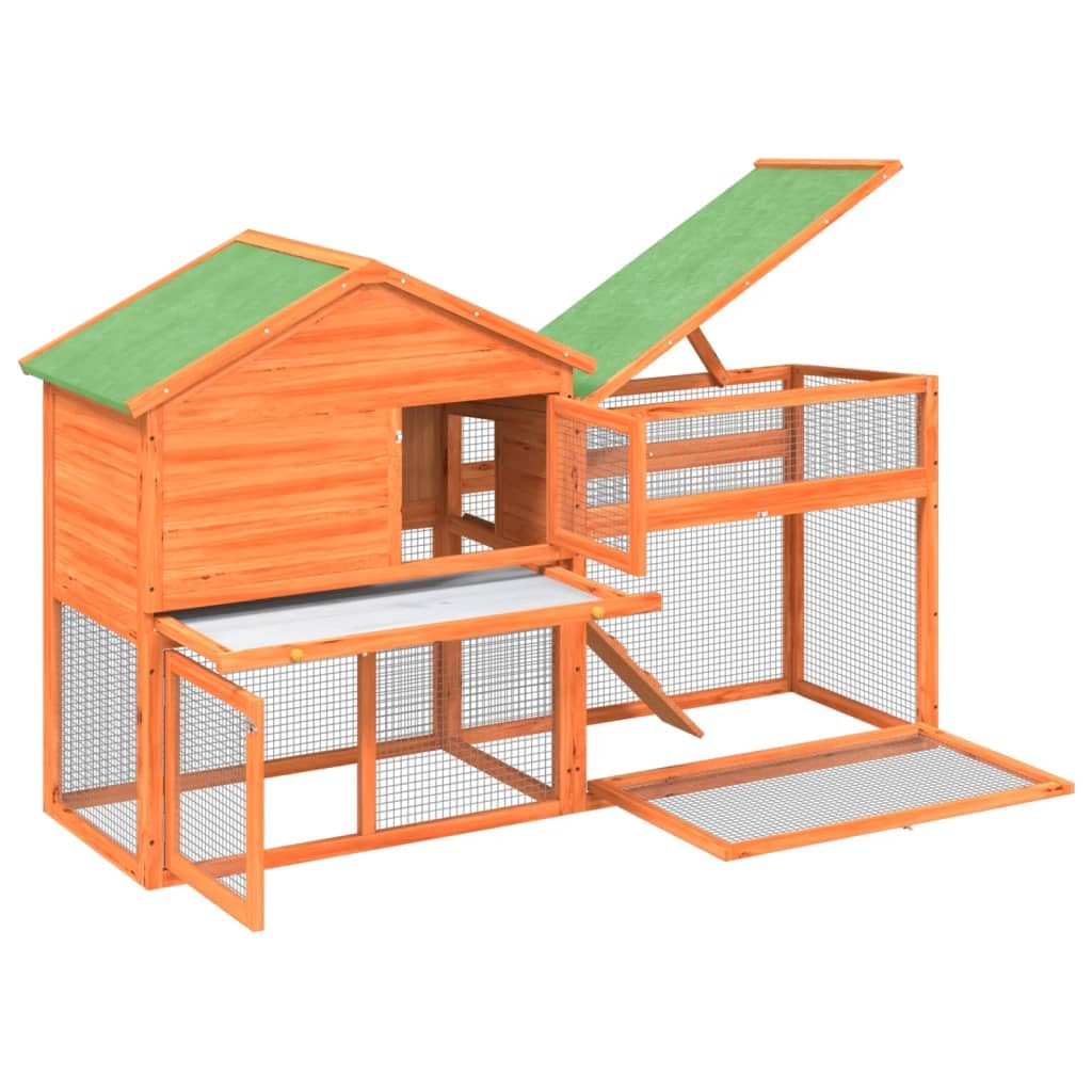 2-Tier Wooden Rabbit Hutch Small Animal Cage K922