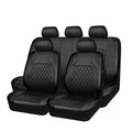 Faux Leather Car Seat Covers Full Set, Airbag Compatible, Breathable, All Black Q884133