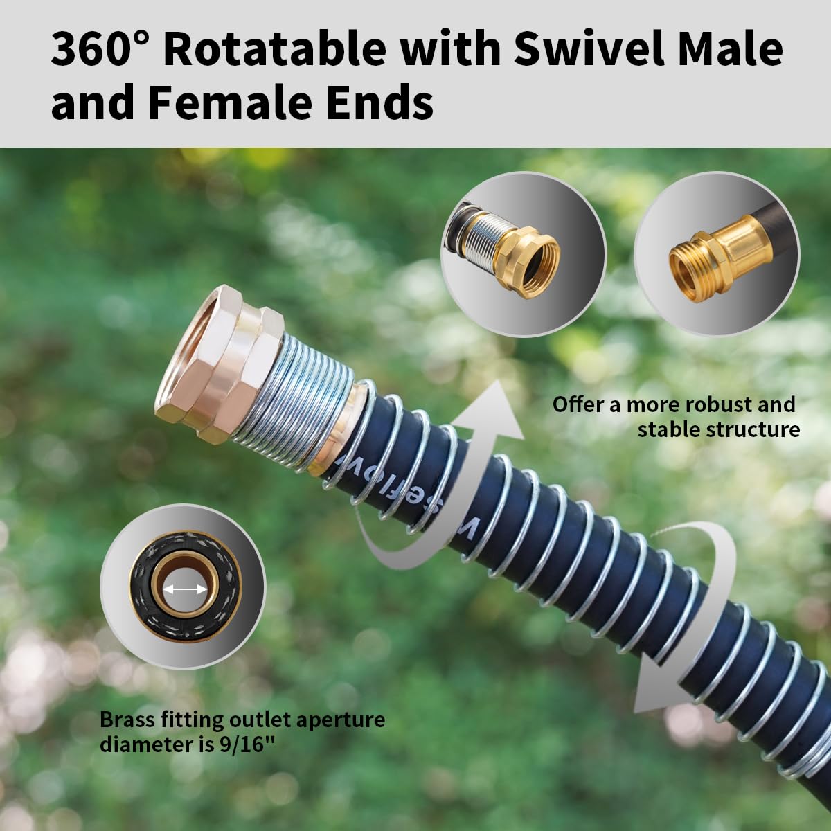 50FT Heavy Duty Rubber Garden Hose X248331