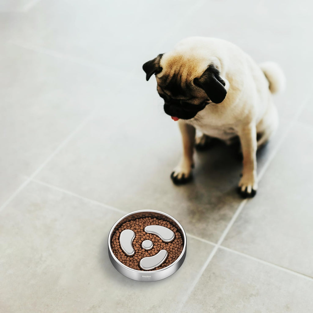 Slow Feeder Dog Bowl 304 Stainless Steel Non-Slip N7137