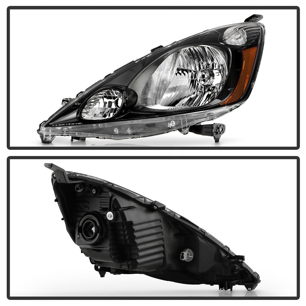 Black Housing Headlights Headlamps Pair Set G414