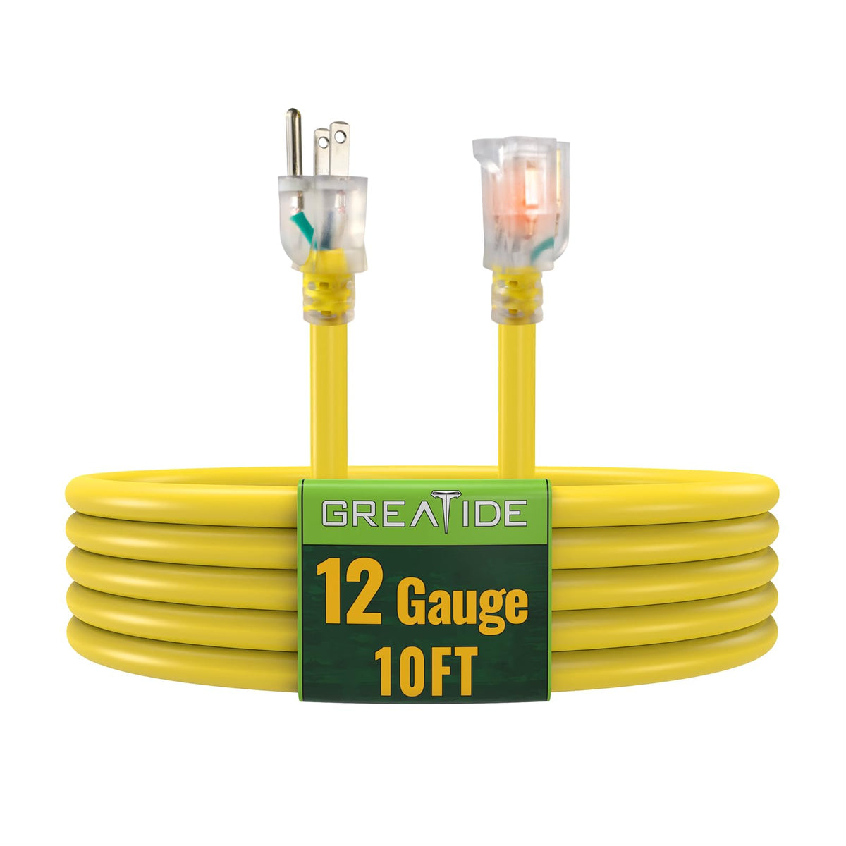 12 Gauge 10 FT Lighted End Outdoor Extension Cord F833632