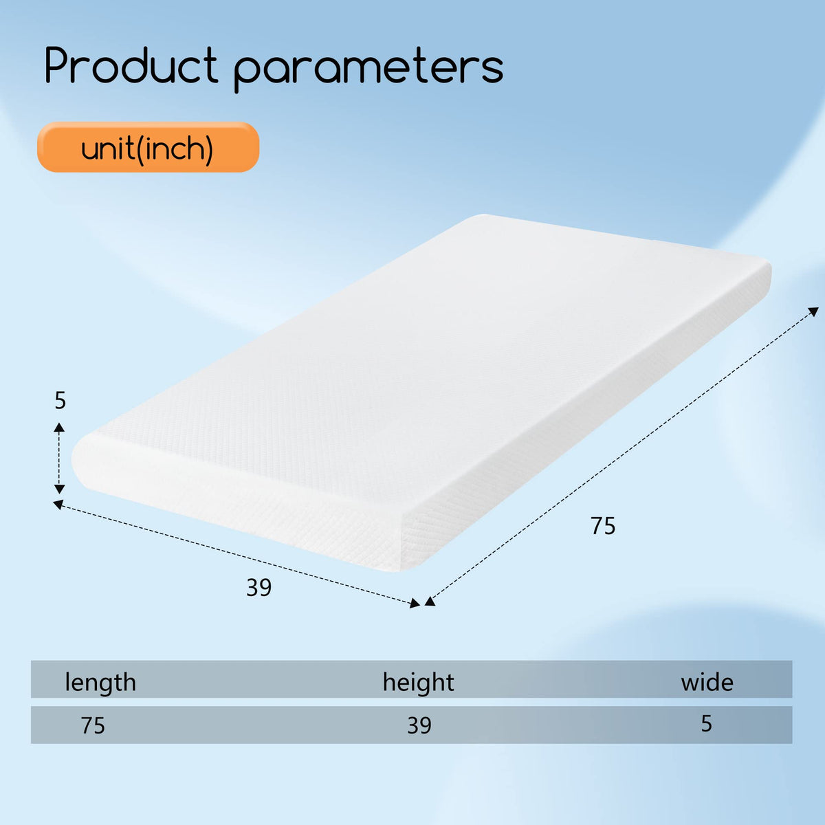 5" Twin Gel Memory Foam Mattress E560