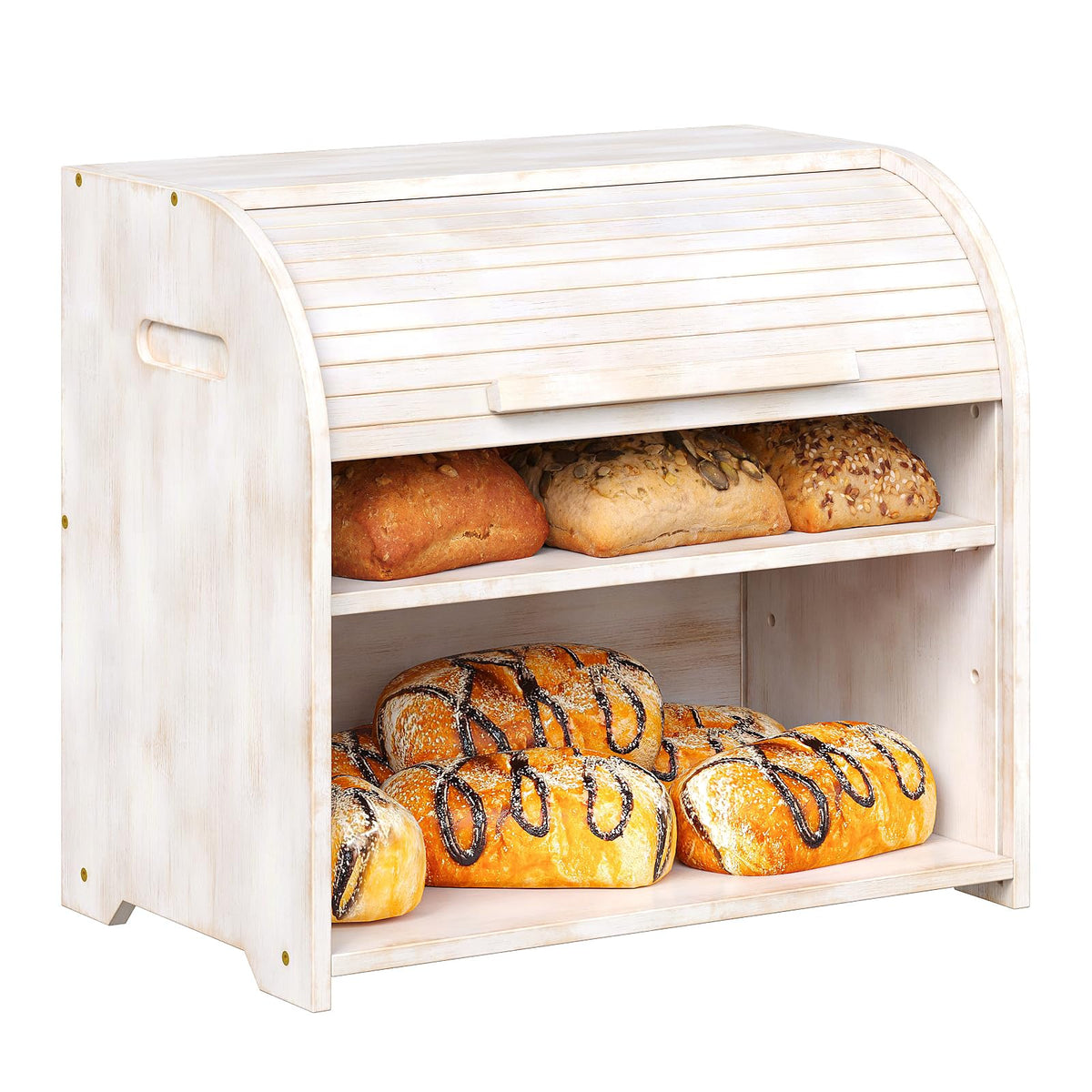 Bamboo Roll Top Bread Box O471