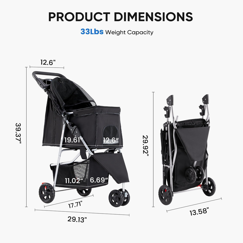 Foldable 3 Wheel Pet Stroller V78299