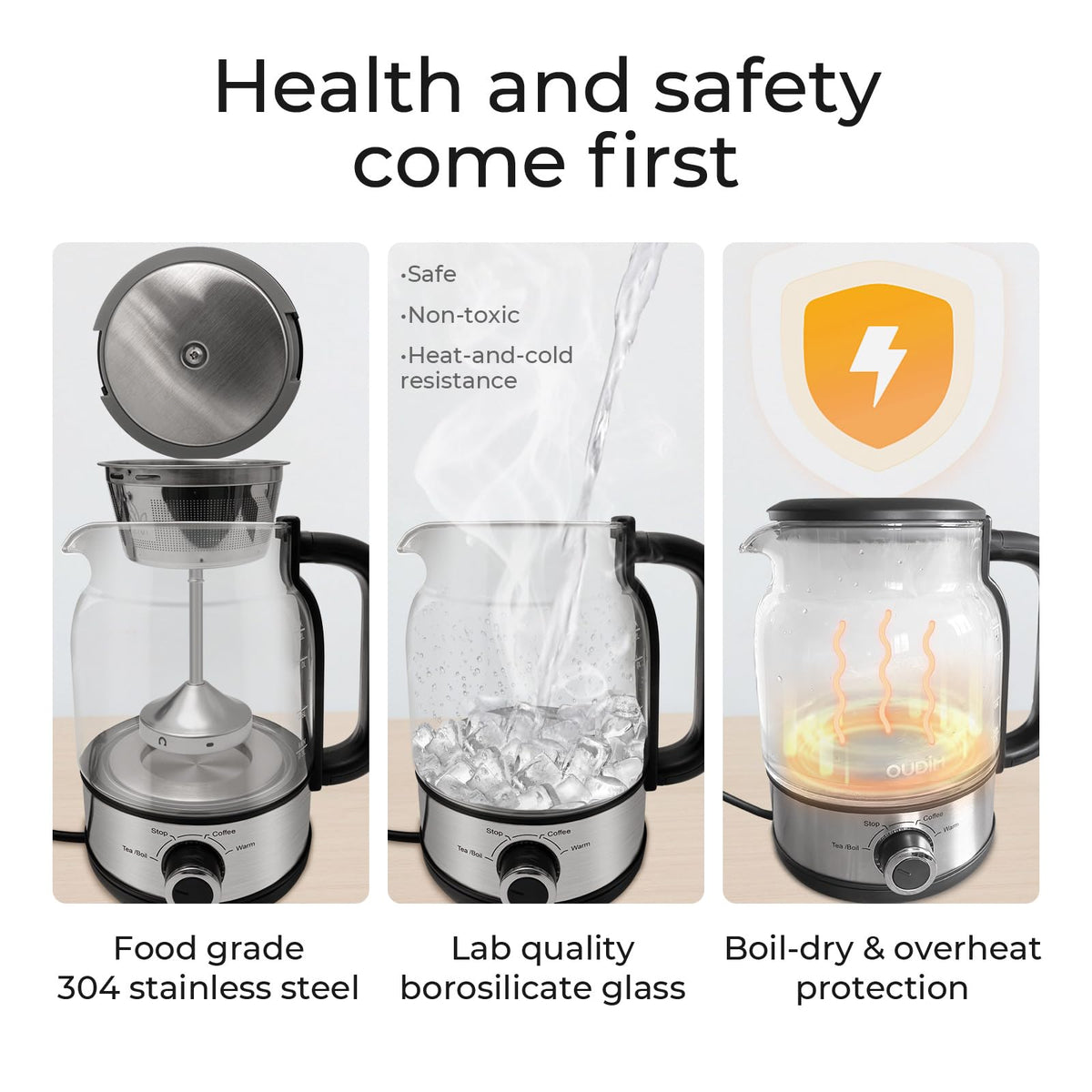 1.2L Glass Stainless Steel Drip Coffee Maker Q4375