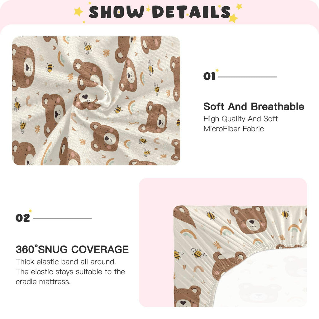 Soft Breathable Microfiber Fitted Crib Sheet G9919