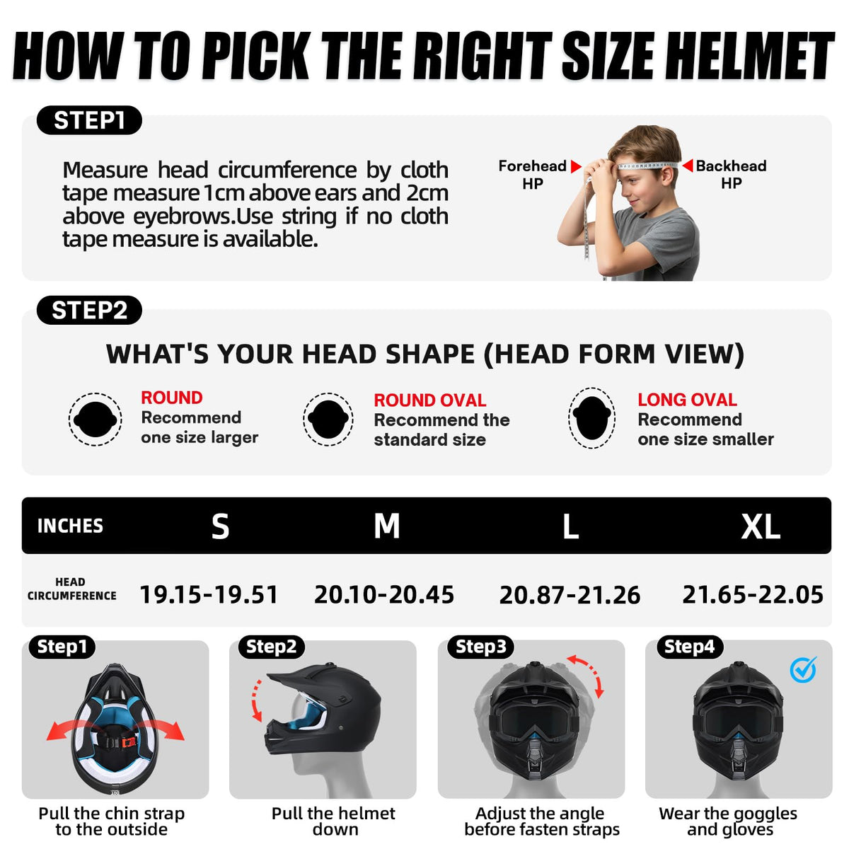 Youth Kids DOT Approved Full Face Motocross Helmet D239178