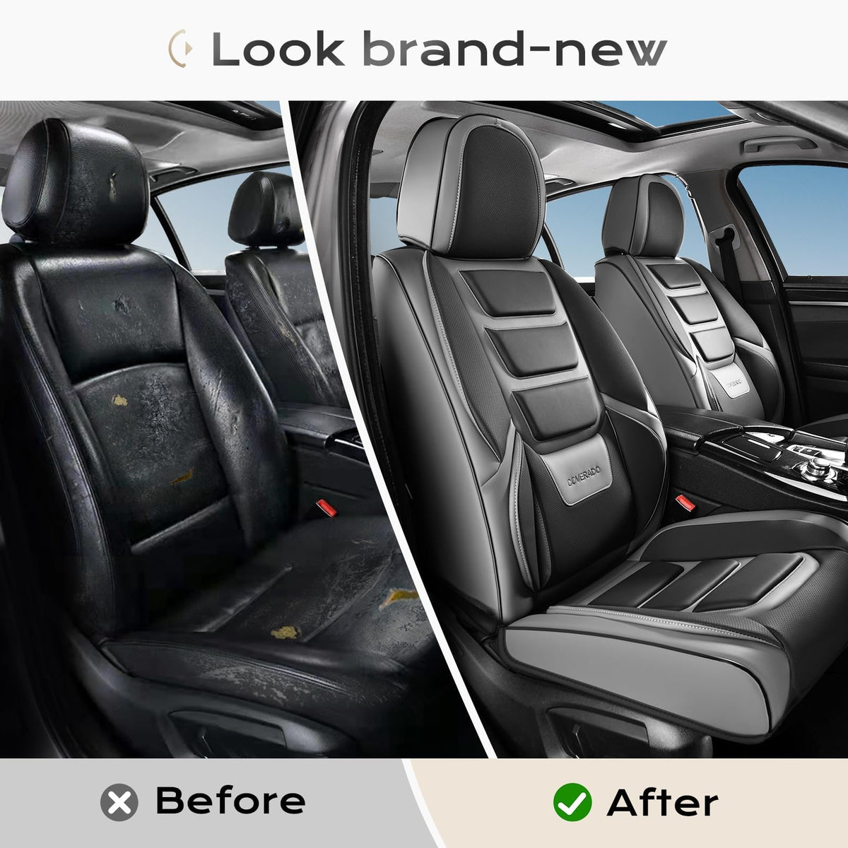 Waterproof Leather Car Seat Covers Full Set Z4752