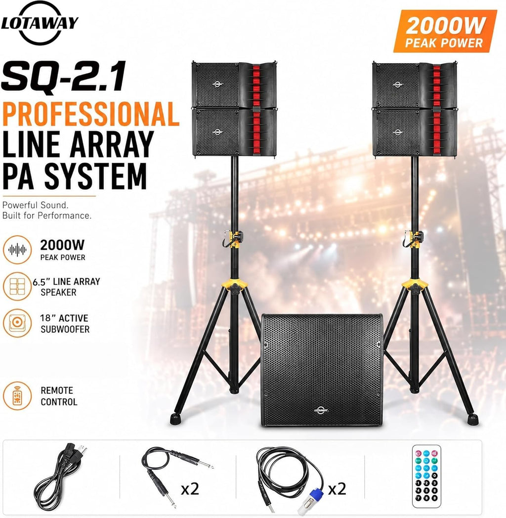 2000W Powered Line Array PA Speaker System with 18 Inch Subwoofer C292