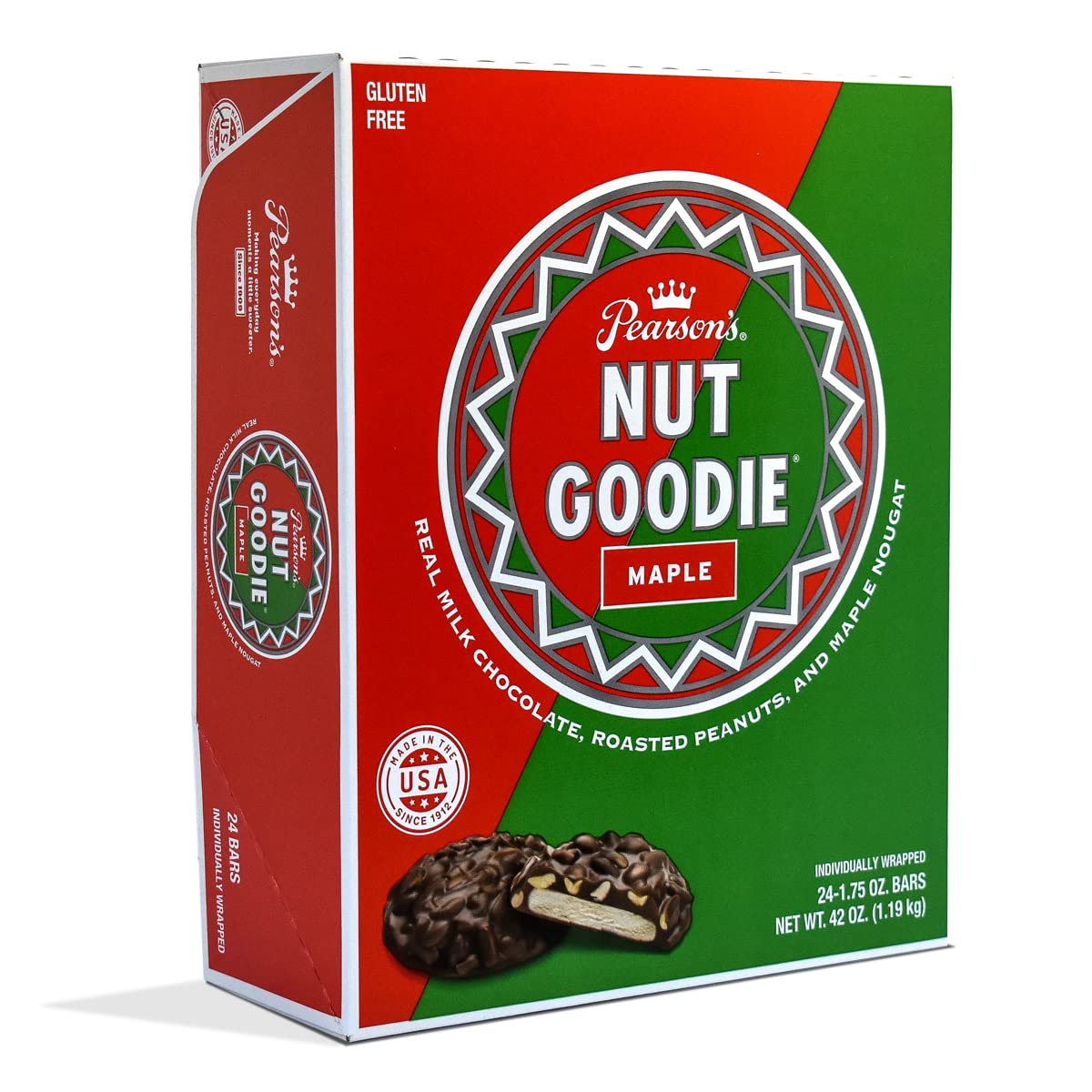 Roasted Peanuts Milk Chocolate Maple Nougat Cluster Bar Pack of 24 I52125
