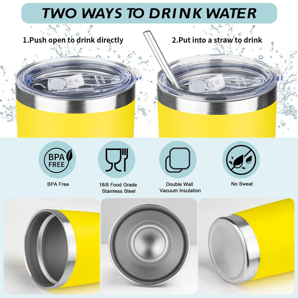 20oz Stainless Steel Vacuum Insulated Tumbler with Straw E7752