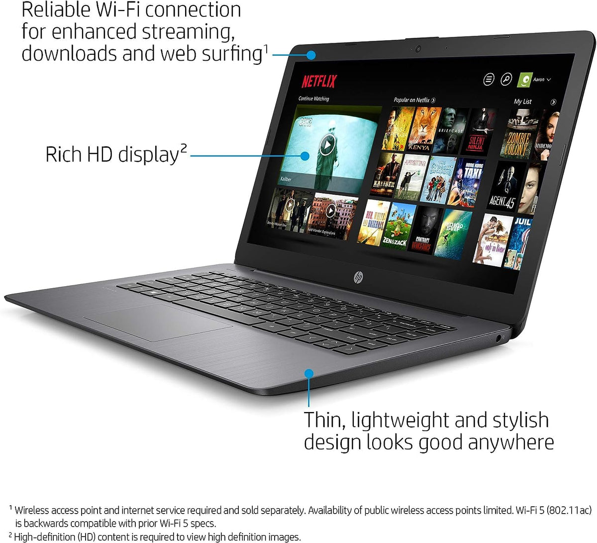 14-inch Laptop, Intel Celeron N4000, 4 GB RAM, 64 GB eMMC, Brilliant Black G515427
