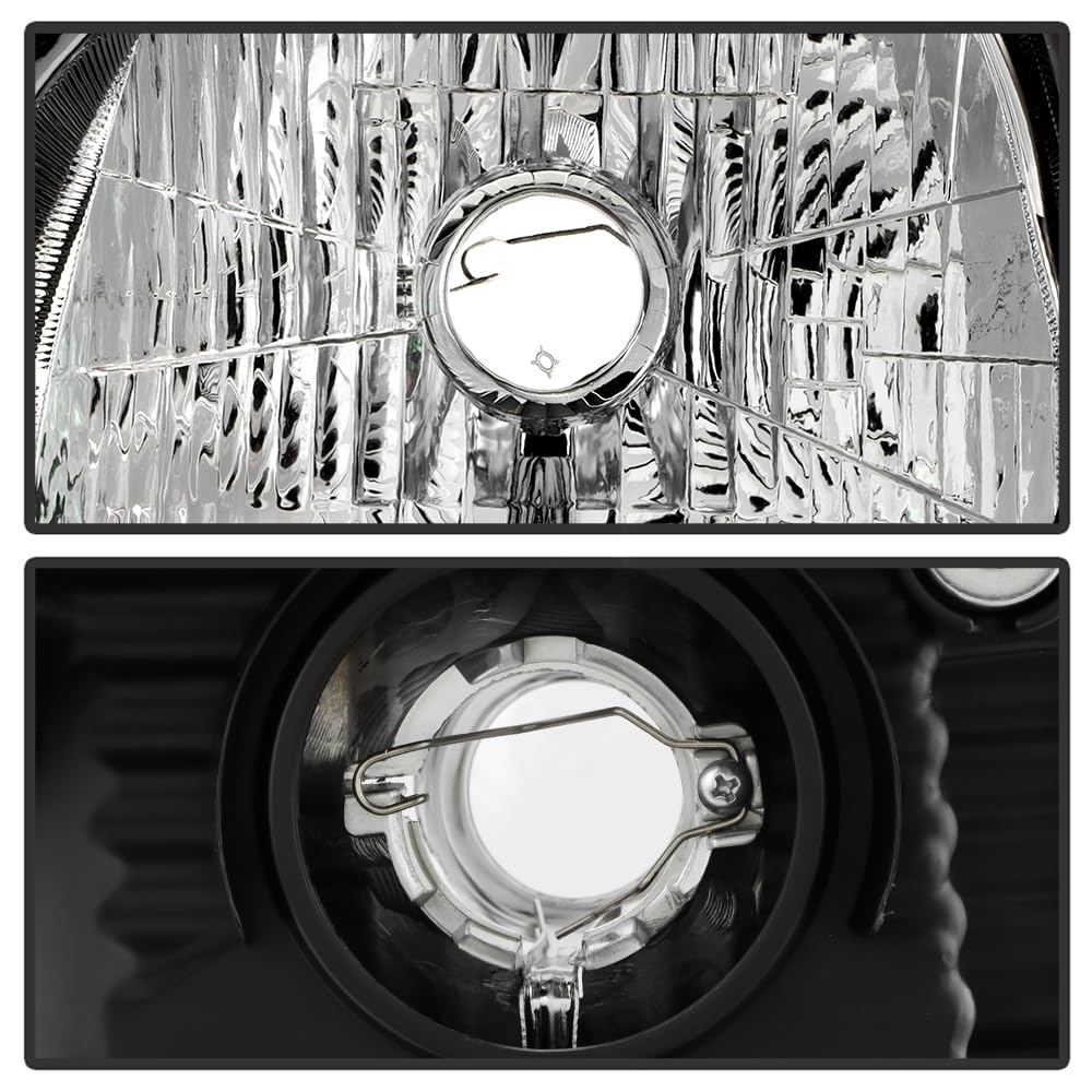 Black Housing Headlights Headlamps Pair Set G414