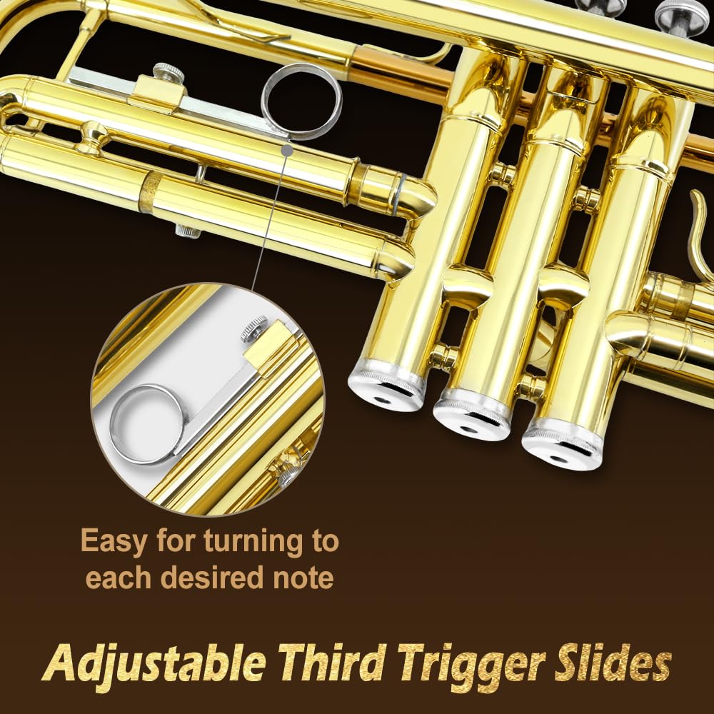 Standard Trumpet Set with Carrying Case 7C Mouthpiece Brass Z360