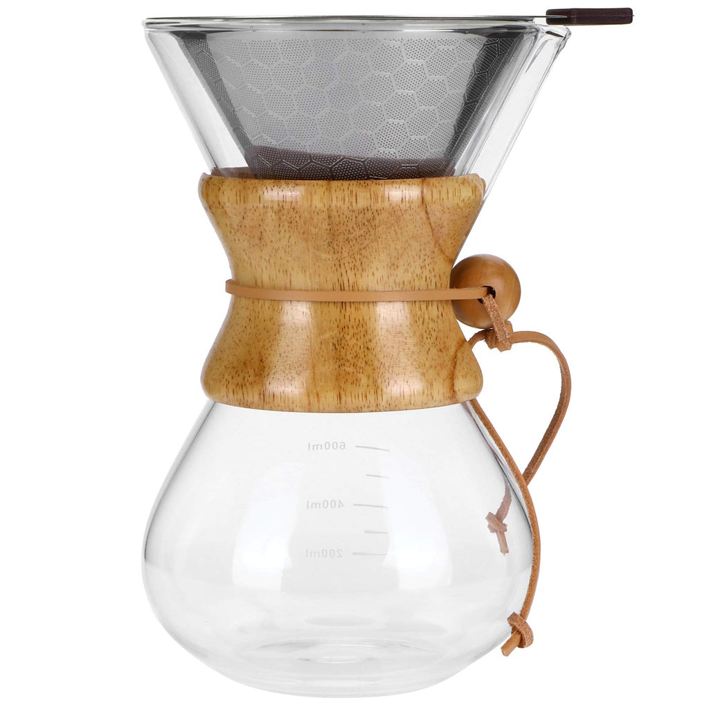 600ml High Temp Glass Coffee Drip Pot with Reusable Filter K7096