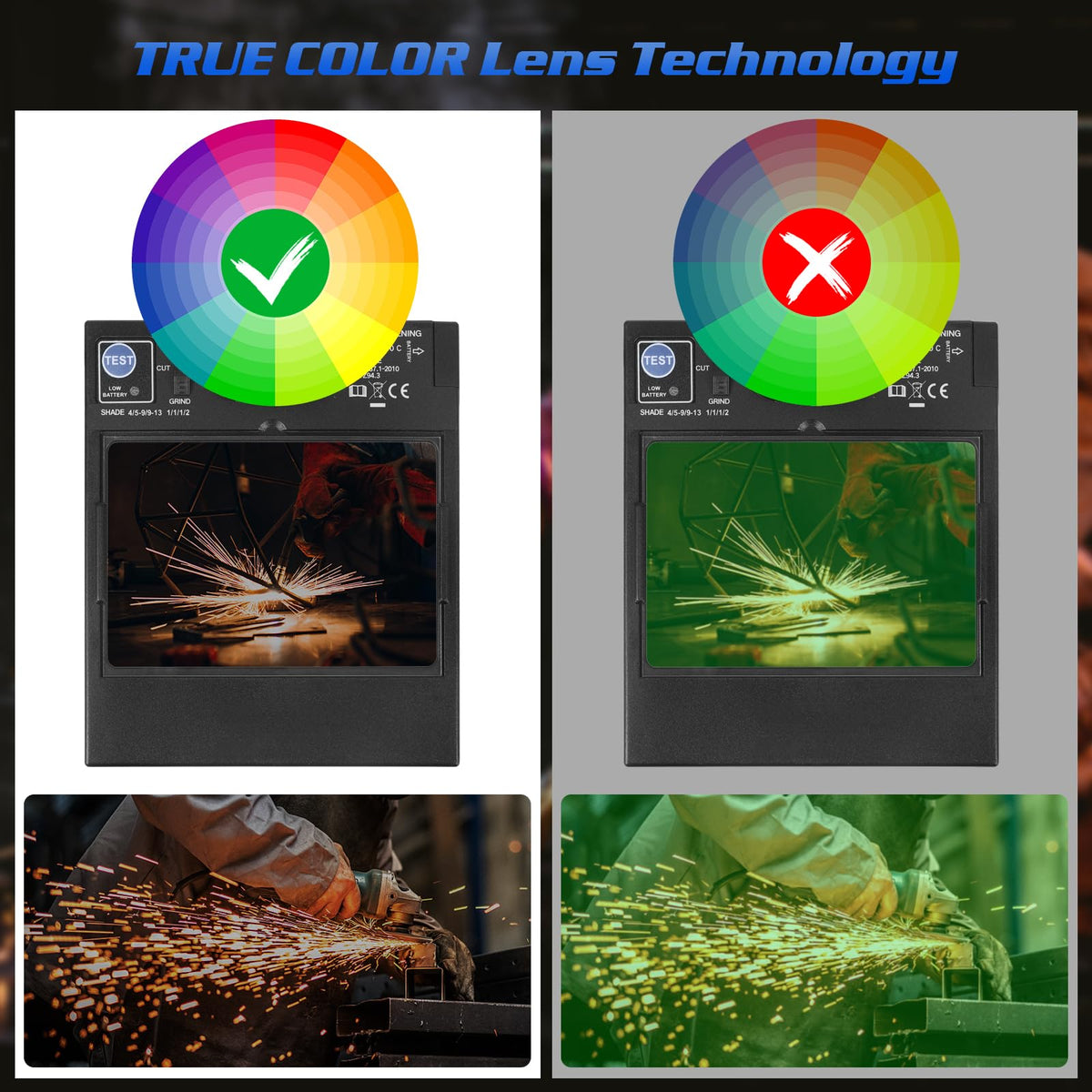 True Color Auto Darkening Welding Helmet Y238578