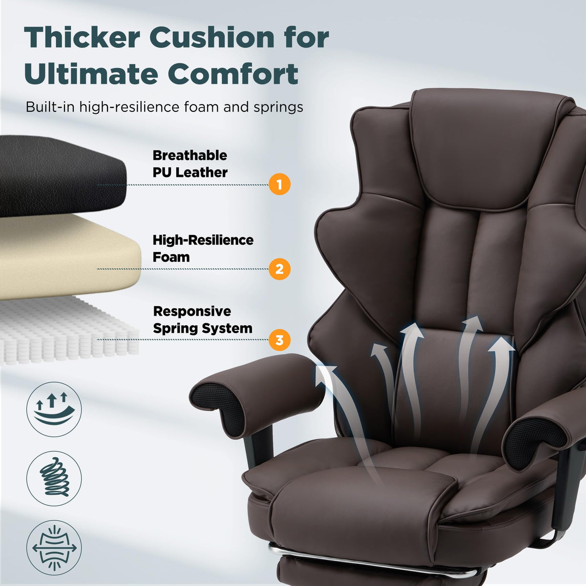Brown Ergonomic Office Chair H715