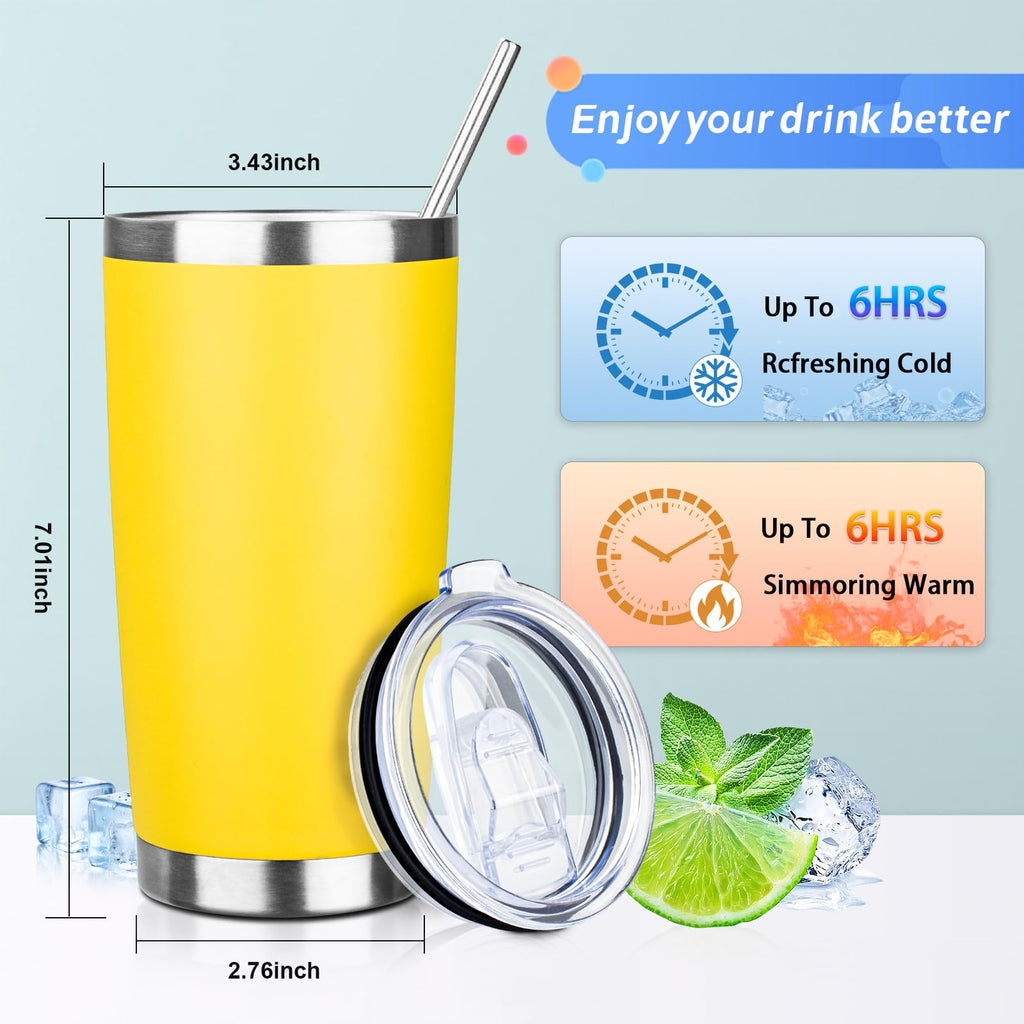 20oz Stainless Steel Vacuum Insulated Tumbler with Straw E7752