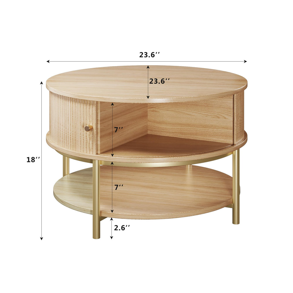 Round Coffee Table with Storage R804