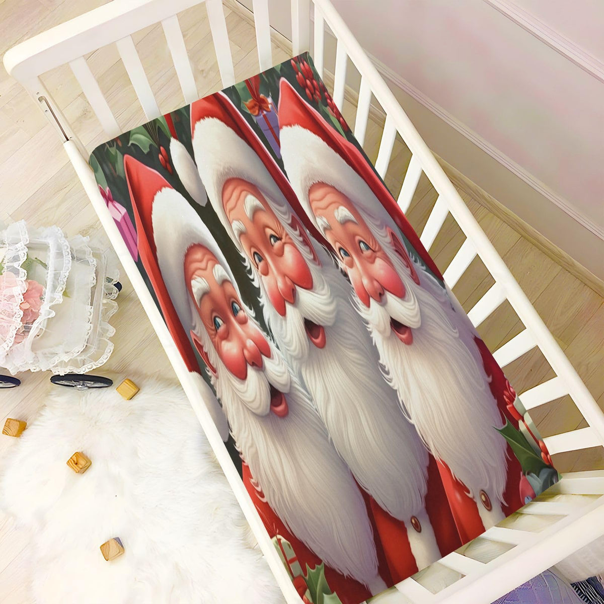 Santa Crib Sheet 52" x 28" F8553