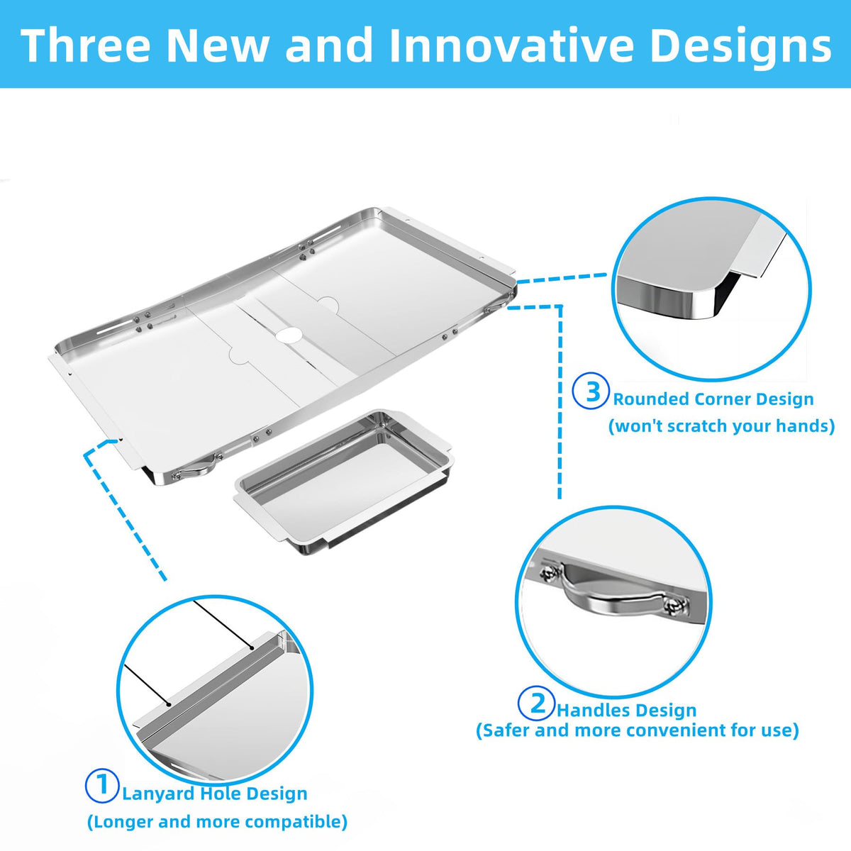 Adjustable Stainless Steel Grill Grease Tray with Catch Pan Z2275