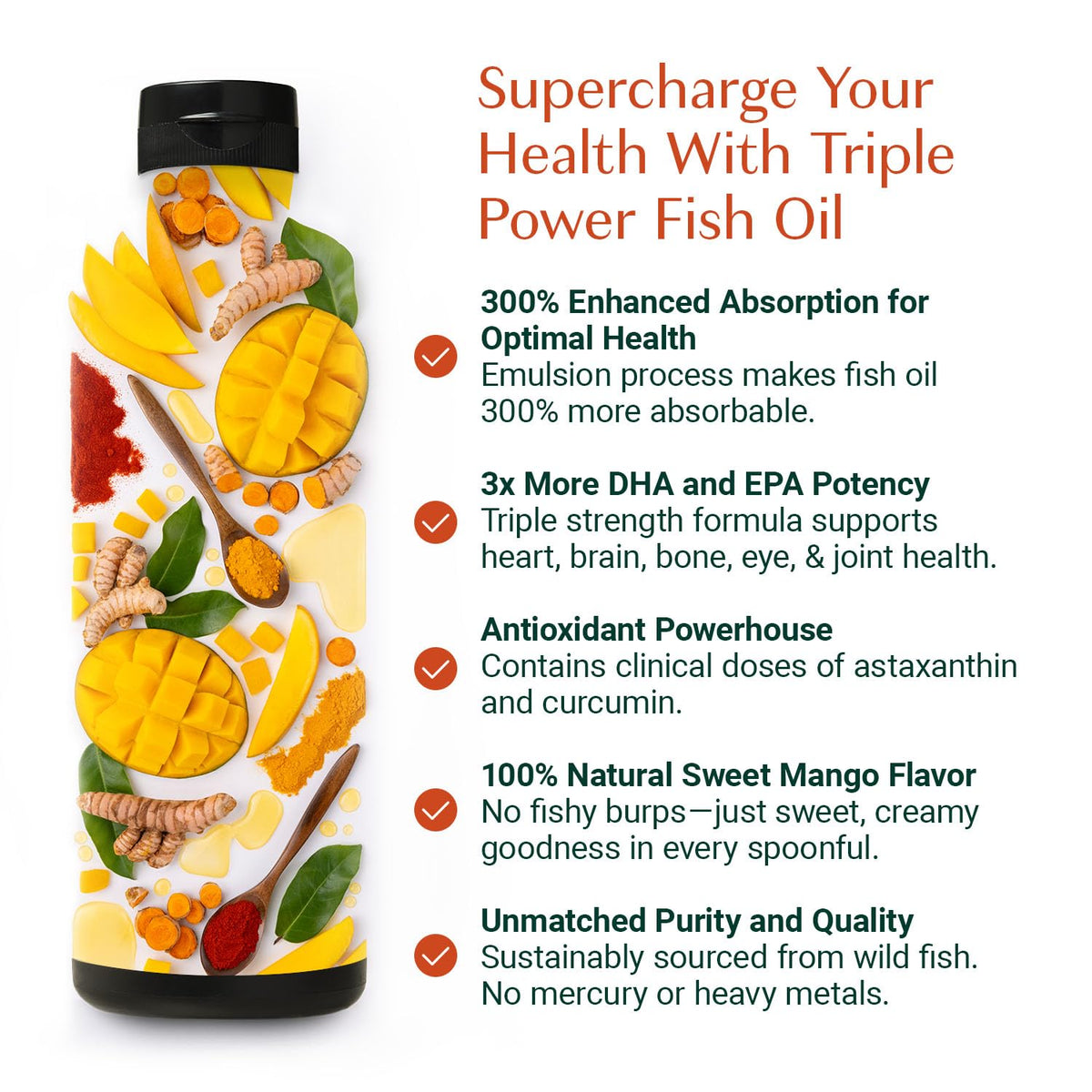 Omega 3 Fish Oil Liquid 1200mg 16 oz E205