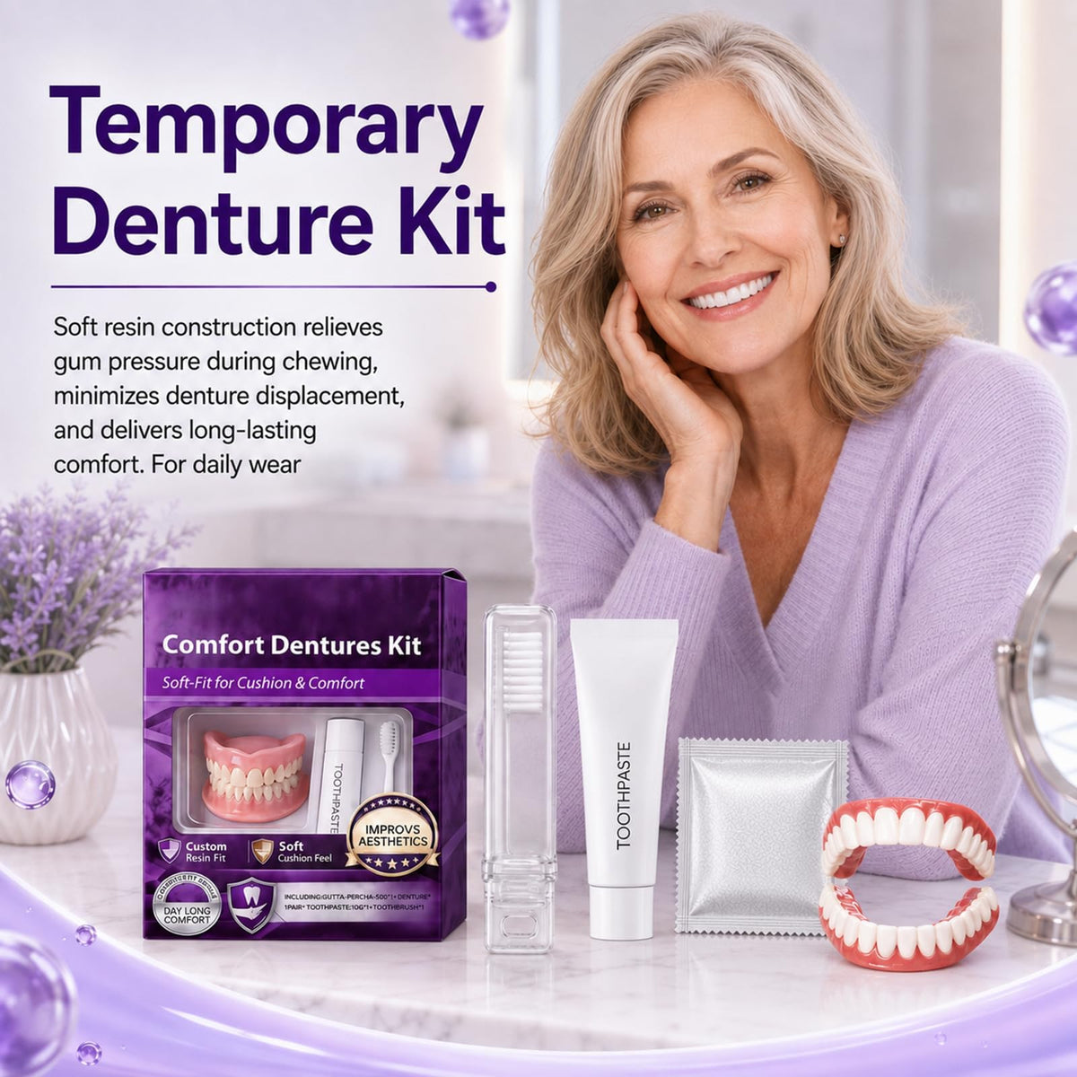 Heat Moldable Temporary Denture Kit 1 Set X8852
